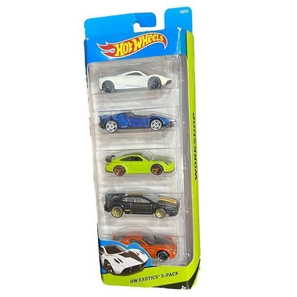 Mattel Hot Wheels Workshop HW Exotics 5 Pack Toy Cars +3 - Picture 1 of 5